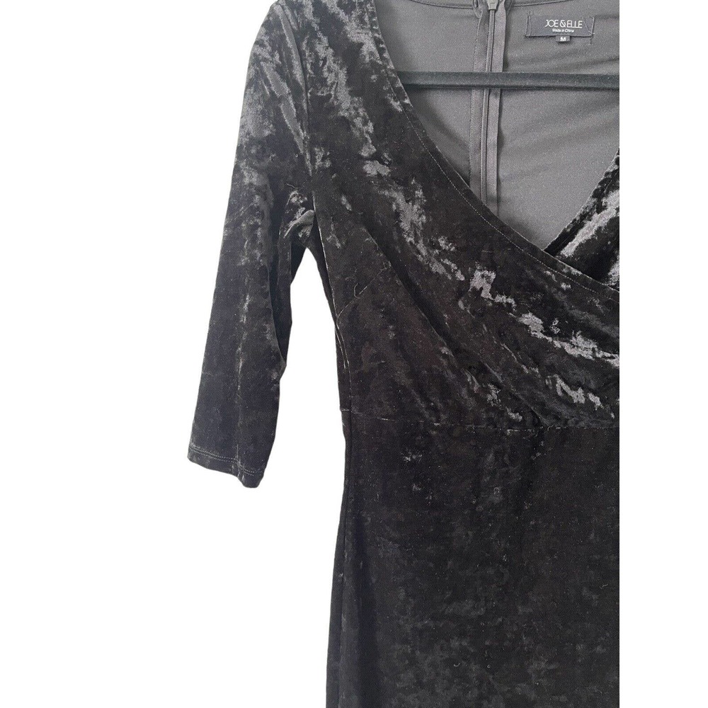 Joe and Elle Womens Dress Sz Medium Black Velvet Cocktail - Picture 4 of 4